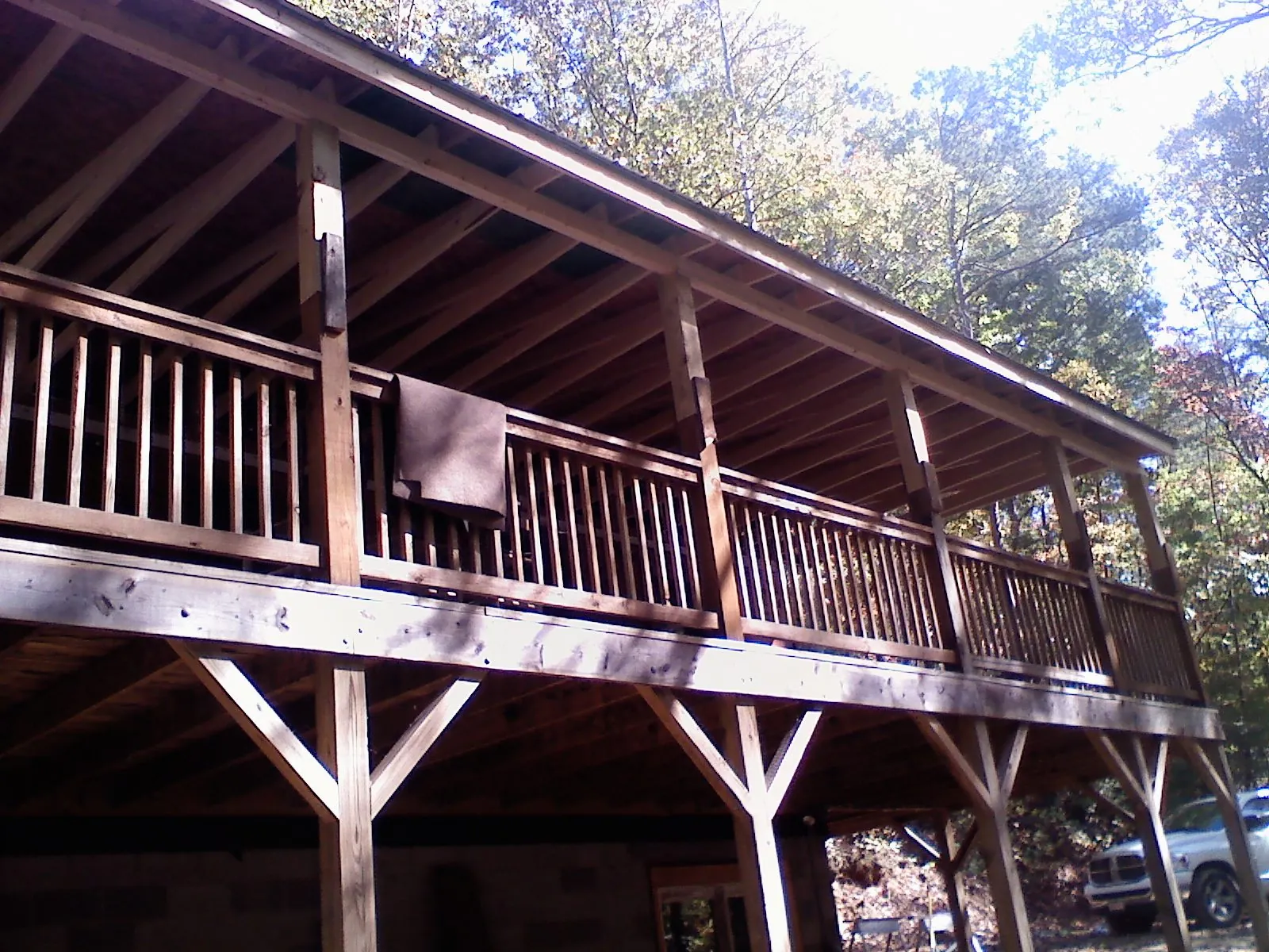 Timber framing under a new elevated porch and deck — Roof Leak Repair in Linton by Roofing Brothers